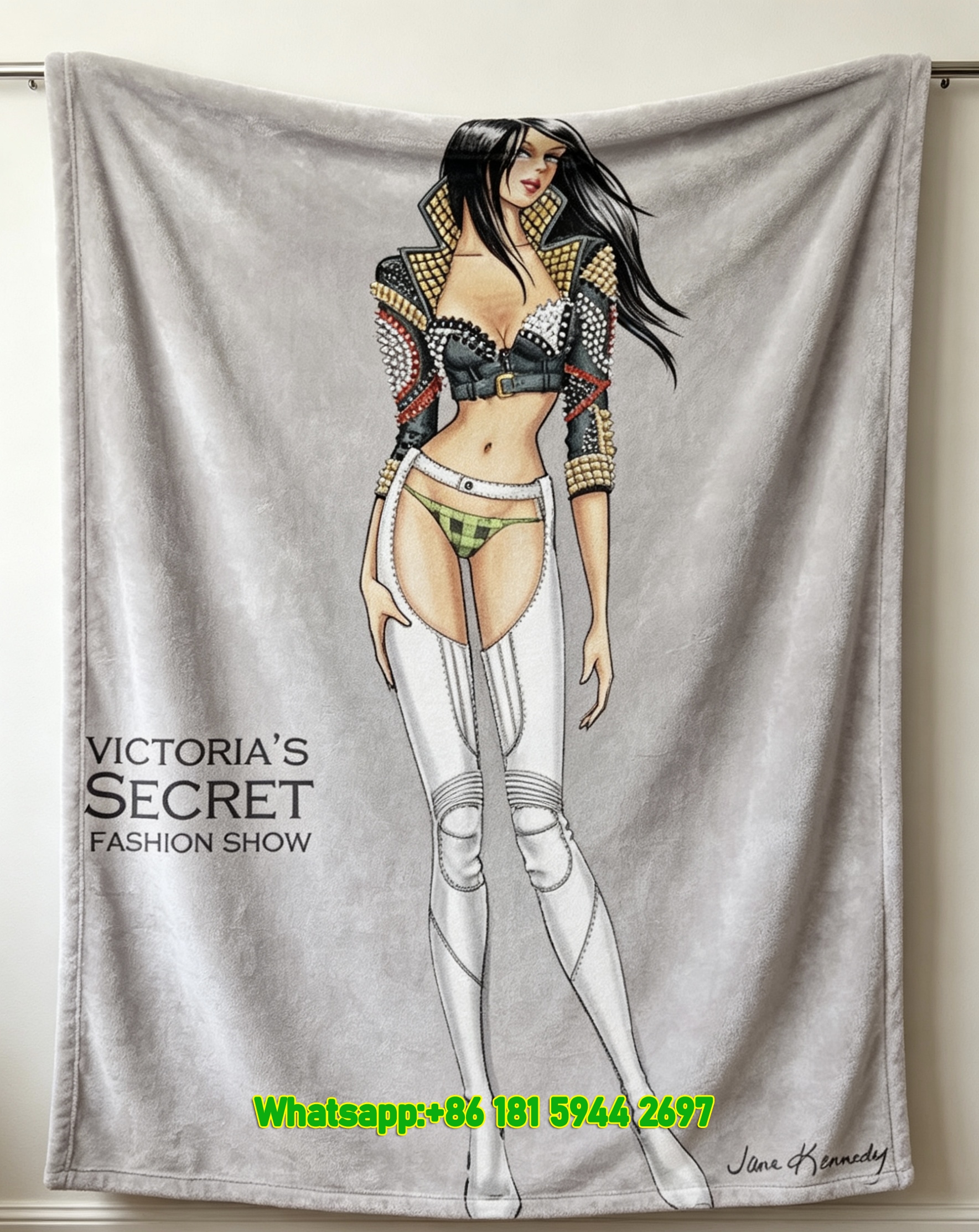 victorias secret white feather flannel throw blanket V190